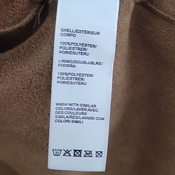 Rebecca Minkoff Brown Faux Shearling Button Down Long Overcoat w/Pockets Size XL - Picture 13 of 15